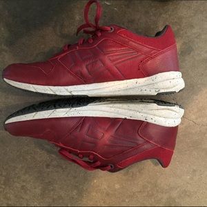ASICS Onitsuka Tiger Red Leather Shoes, 7